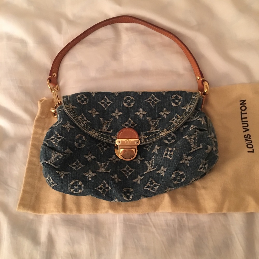 Louis Vuitton Pleaty Mini In Blue Denim